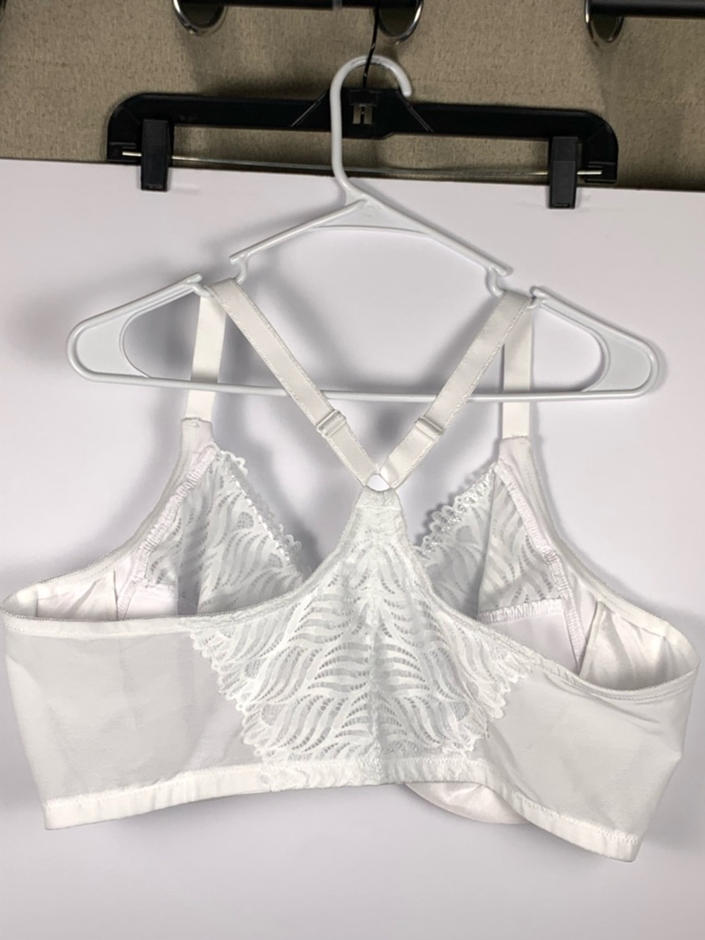 Glamorise 48DD Front Close Underwire Bra White Racerback Lace Full Coverage - Picture 8 of 15